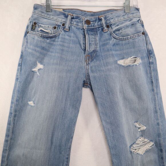 Abercrombie & Fitch Men's Button Fly Distressed Classic Straight Jeans Sz 30x32 - Picture 2 of 15